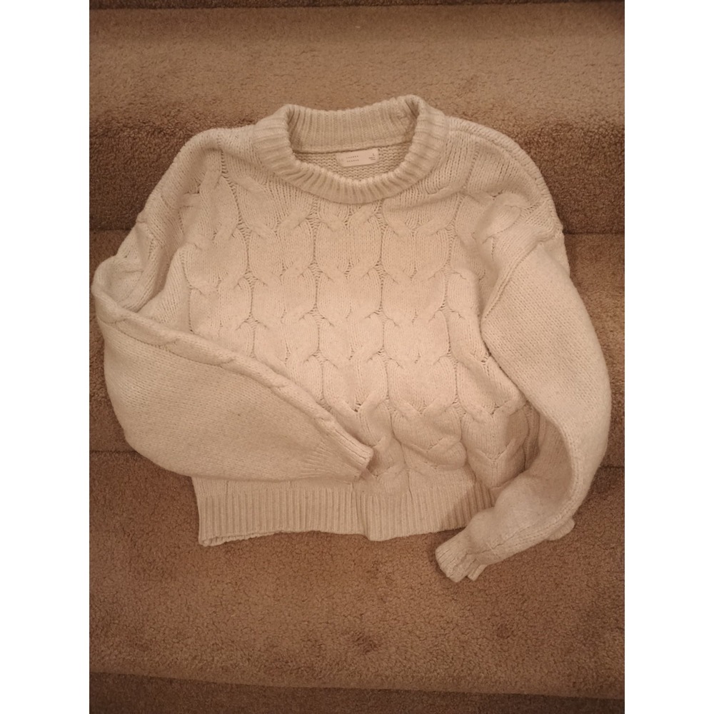 Beautiful Girls Cable Knit Sweater. Cream Color. Size Large. Warm & Cozy